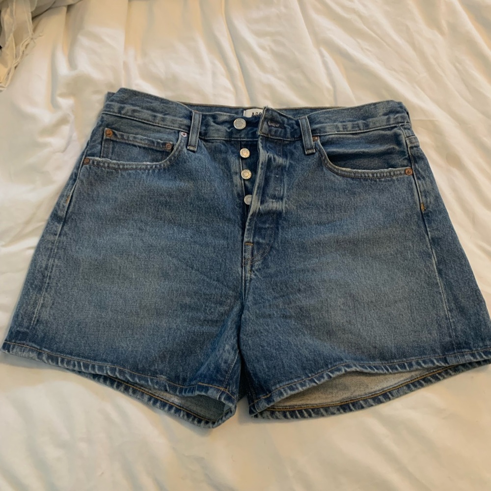 NWOT AGOLDE Parker Long Jean Shorts Size 27 Shade Occurrence